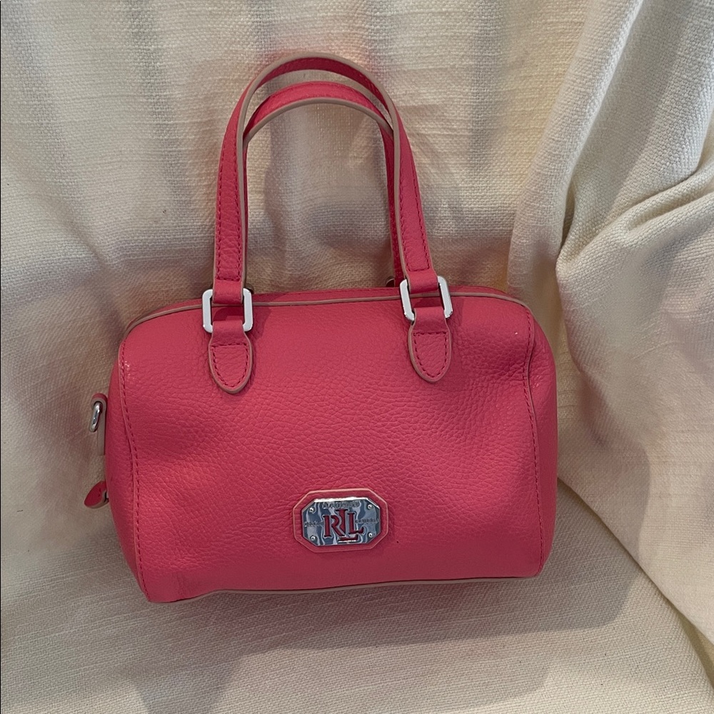 Ralph Lauren Coral Pink Leather Mini Satchel